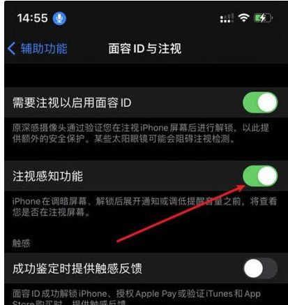 内蒙古苹果14维修网点分享iPhone14注视感知功能有什么用 